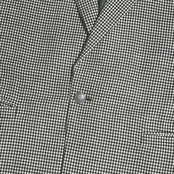 Gianni Versace Vintage Wool Mens Grey Black White Houndstooth Blazer Suit Sz 52R - Picture 8 of 9